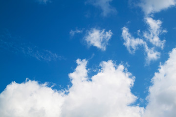white clouds in blue sky natural background