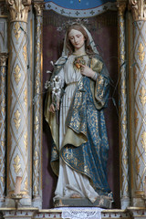 Immaculate Heart of Mary, statue on the altar in the church of the Saint Maximilian in Posavski Bregi, Croatia