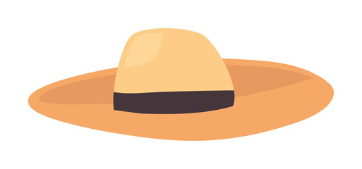 wicker hat fashion icon vector ilustration