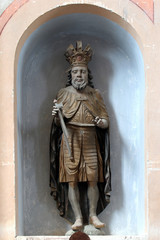 Fototapeta premium Saint Ladislaus I of Hungary, statue in the church of the Saint Helena in Vrtlinska, Croatia