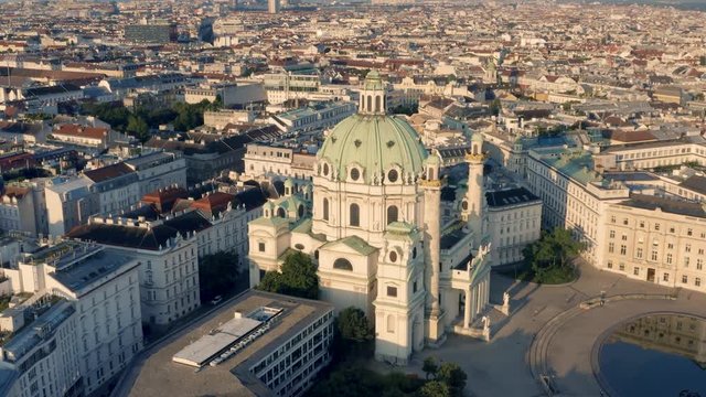 Aerial view of Karlskirche Church