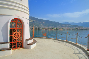 Elements of the exterior of the old lighthouse in the city of Alanya.