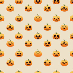 Seamless pattern with pumpkins Halloween sets, vector