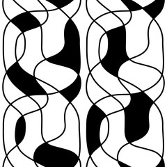 Abstract background - seamless vector pattern with curving lines and intersections. Unusual modern structure.