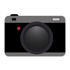 Vector illustration of a camera with a closed lens.