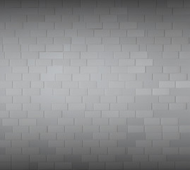 Gray realistic brick wall with gradient vector illustration