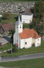 Fototapeta na wymiar Parish church of the Saint Nicholas in Lijevi Dubrovcak, Croatia