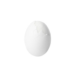 Cracked egg. Isolated on white background. Traditional symbol of the Easter.