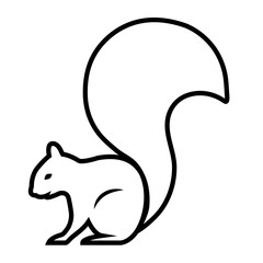 Squirrel line icon, logo isolated on white background