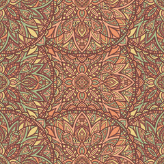 Mandala vector seamless pattern background. Tribal ornament.