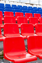 Obraz premium The Empty Plastic Chairs at the Stadium