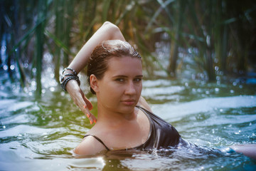 young woman in the water