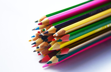 color pencils isolated on white background