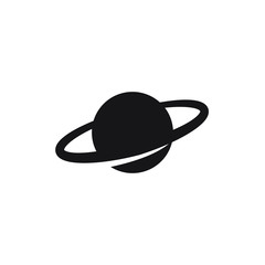 Saturn icon in flat style. Planet vector illustration on white isolated background. Galaxy space business concept. © Maksim