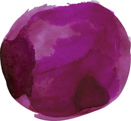 Purple watercolor circle set on white background, Watercolor logo, Vector illustration.	