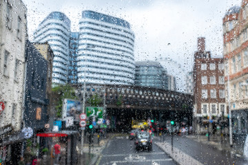 London through a  wet glass