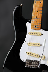 Retro black and white electric guitar body
