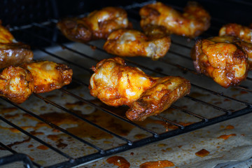 Delicious chicken wings fried in the oven crispy