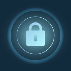 Padlock on a dark turquoise background vector illustration