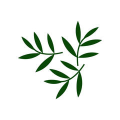 bamboo leaf icon logo vector design template