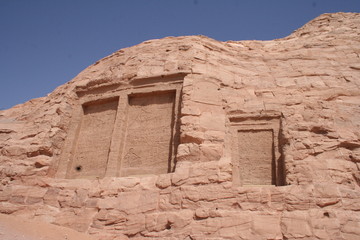 hieroglyphs wall at Abu Simbel temple of ramesses in nubia,  Egypt, 