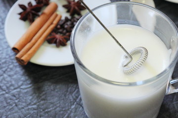Preparation for the sacrament of morning coffee aromatic coffee.