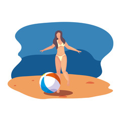 woman summer time vacations design