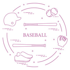 Baseball bats, glove, balls, helmet, shoes.