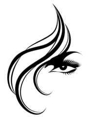 女性の顔、フェイス、目、メイクアップ、ファッション