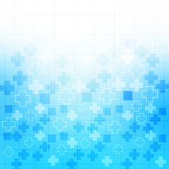 Pharmacy turquoise background with crosses of different sizes