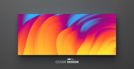 Creative design template with vibrant gradients. 3d vector Illustration for advertising, marketing, presentation. Perspective view.