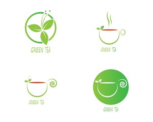 Cup of tea vector icon logo template