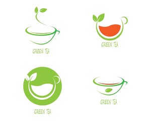 Cup of tea vector icon logo template