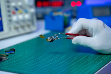 Silicon CCD matrix in the science lab