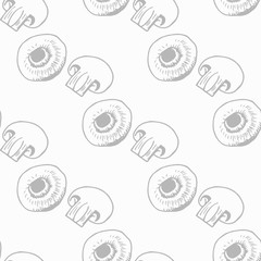 seamless pattern with vegetables mushrooms