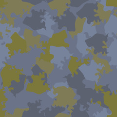 Urban camouflage of various shades of green and blue colors