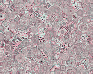 Abstract Generative Art color distributed  circles and Sqares background illustration