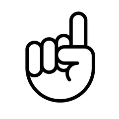 Finger pointing up, icon - idea sign and reminder concept, index