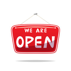 We are open sign vector isolated illustration