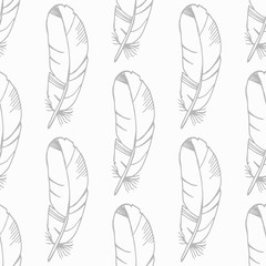 feather seamless pattern hand drawn sketch