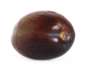 Fresh plum isolated on white background