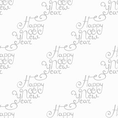 Christmas seamless pattern handwritten happy new year