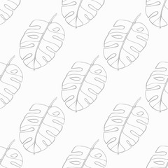 seamless floral pattern tropical palm leaves hand drawn sketch