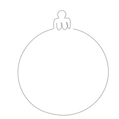 Christmas ball line draw, vector illustration