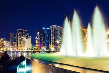 fountain at night, Sharjah, UAE