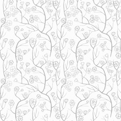 cherry blossom floral seamless pattern hand drawn