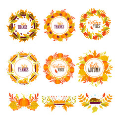 Wreath and border set Autumn and Thanksgiving decor