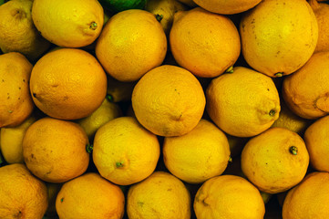 Lemons are natural looking. Benefits and vitamins.