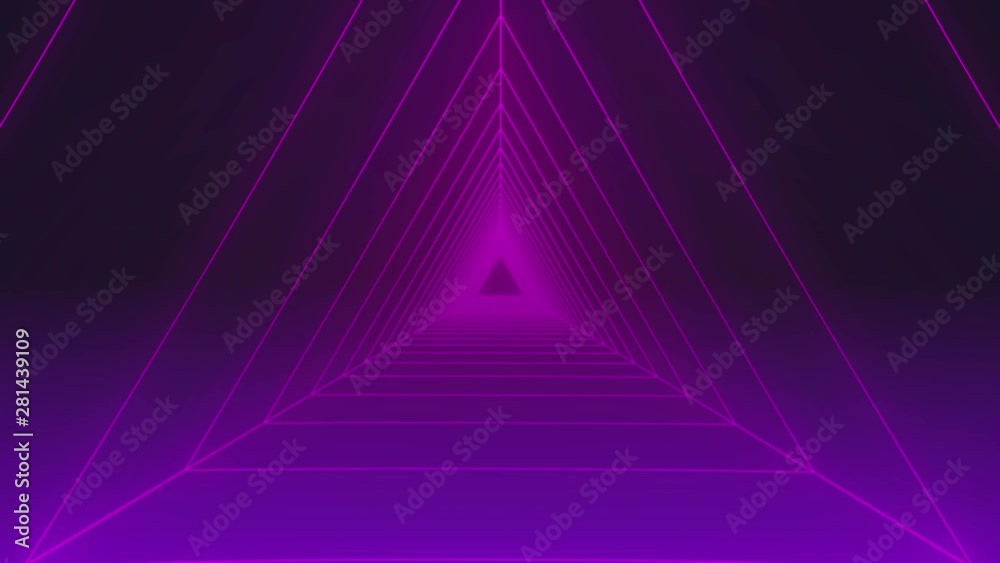 Poster 4k loop glow geometric tunnel fly through technology background. hexagon 3d entrance seamless vj loo