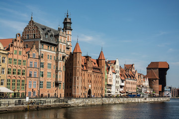 Naklejka na ściany i meble travel photo of old gdansk city, europ architecture 